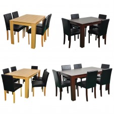 Dining Table with Faux Leather 4 Chairs 